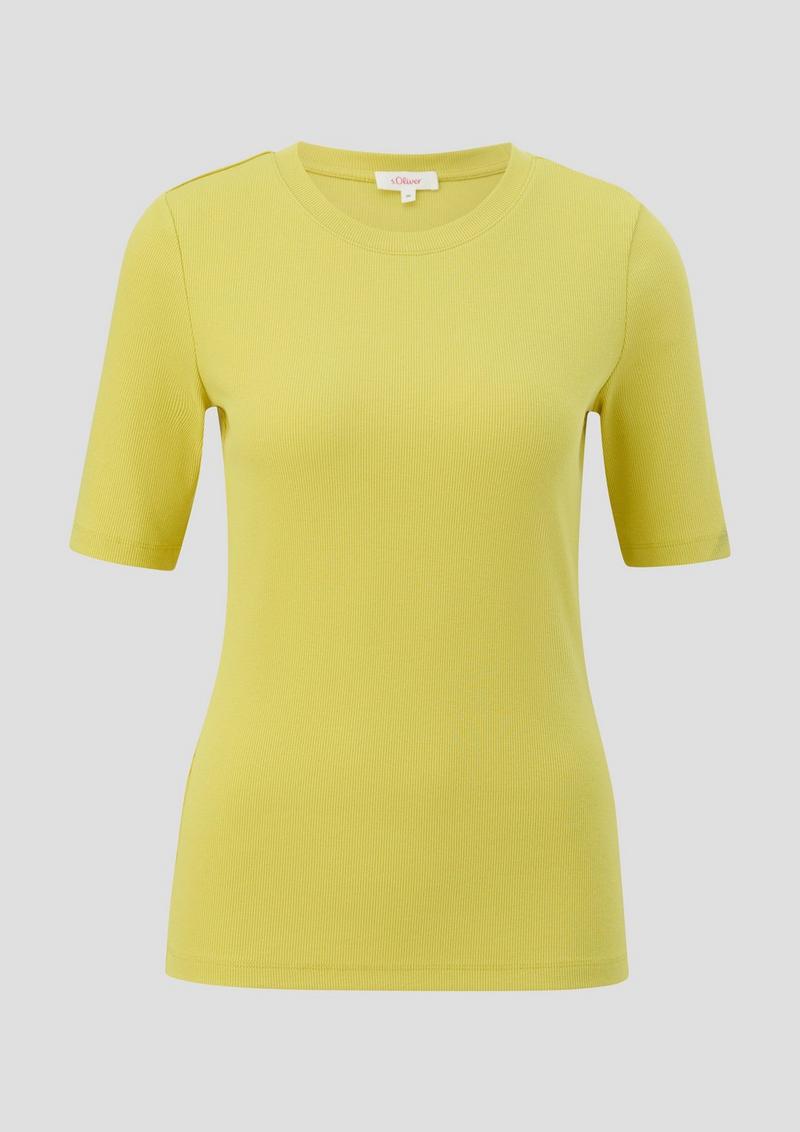 s.Oliver T-Shirt aus Baumwollstretch - gelb