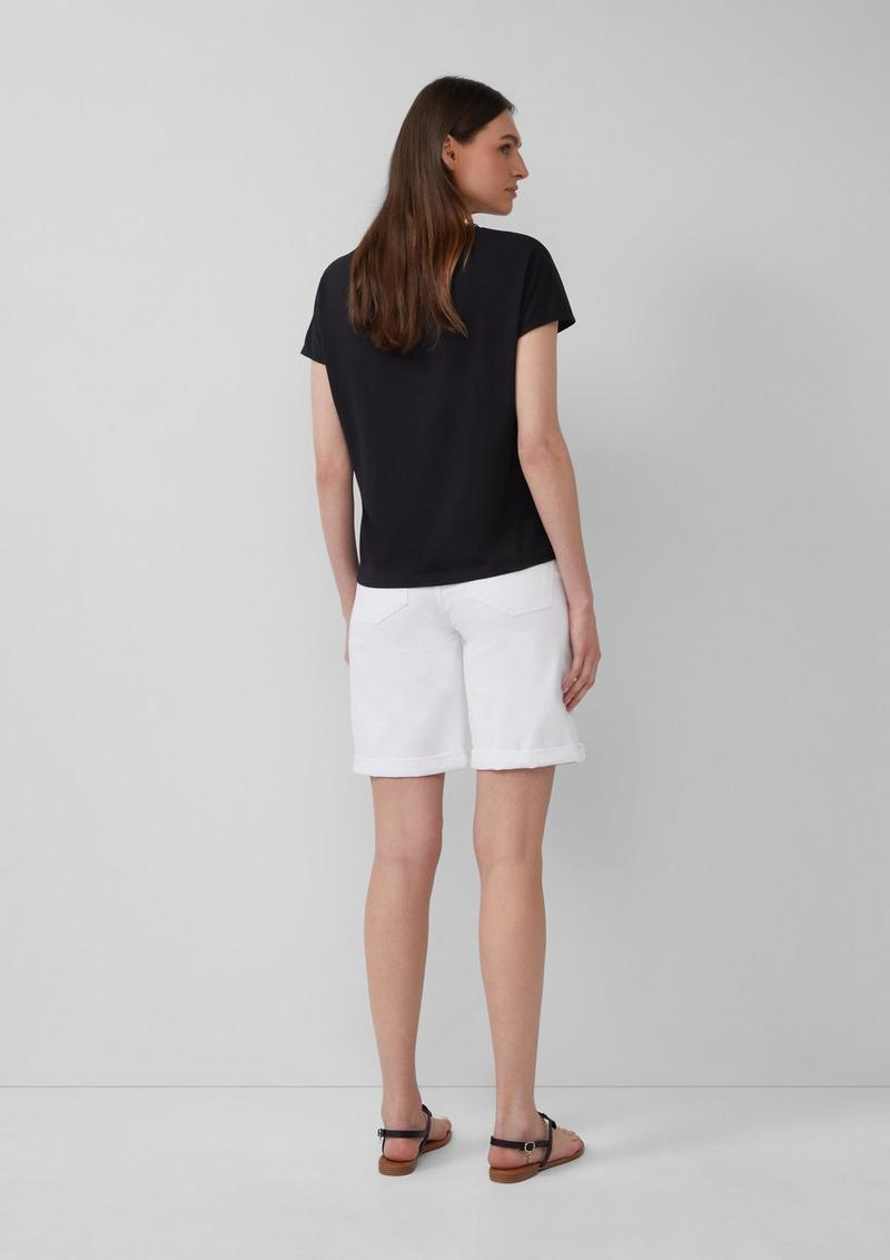s.Oliver T-Shirt mit Spitze aus Modalmix - schwarz