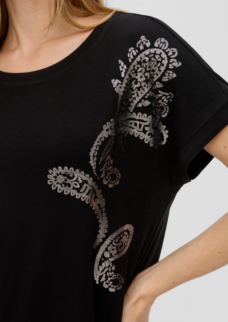 s.Oliver T-Shirt mit Pailletten - schwarz