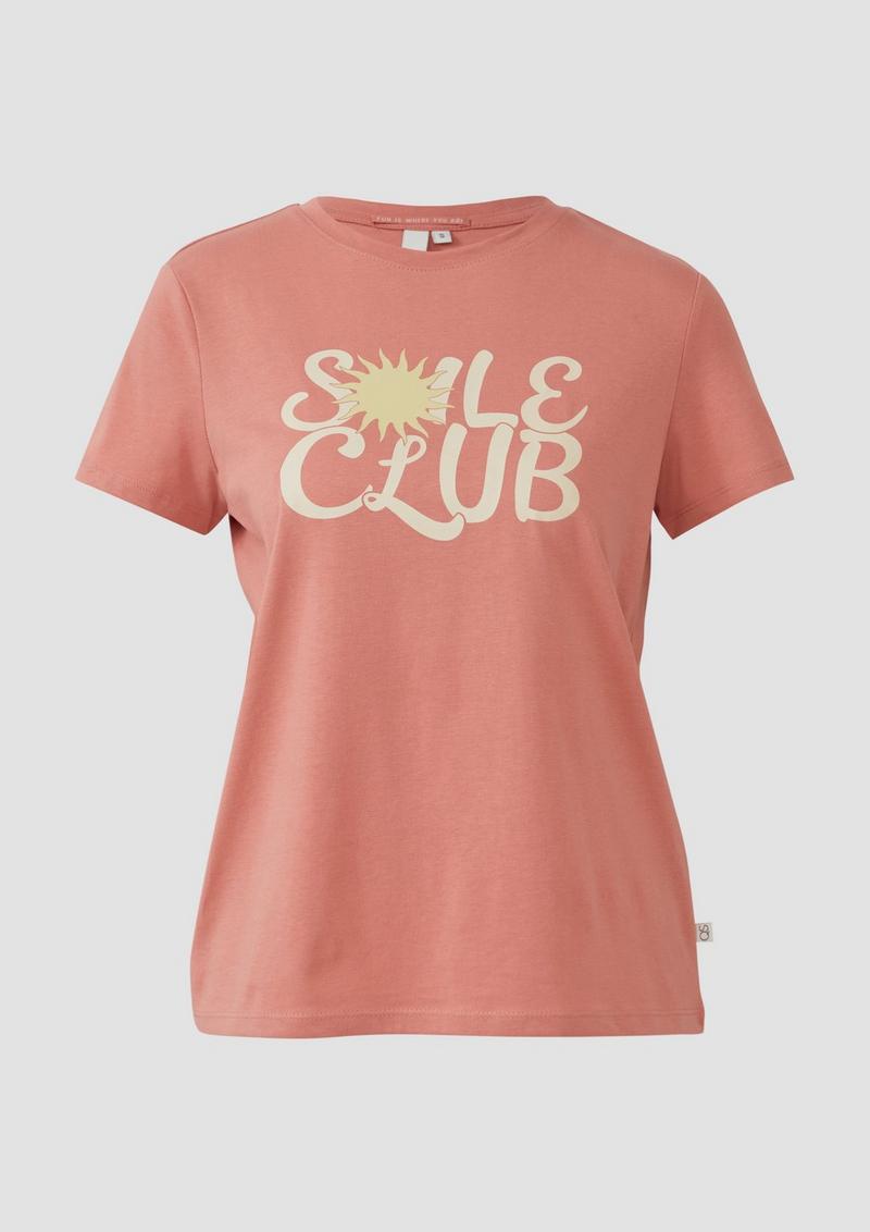 s.Oliver Baumwollshirt mit Frontprint - papaya