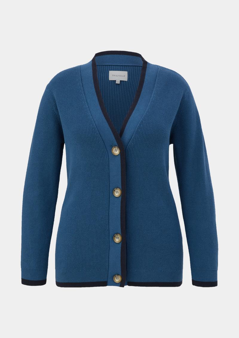 s.Oliver Strickjacke mit Rippstruktur - dunkelblau