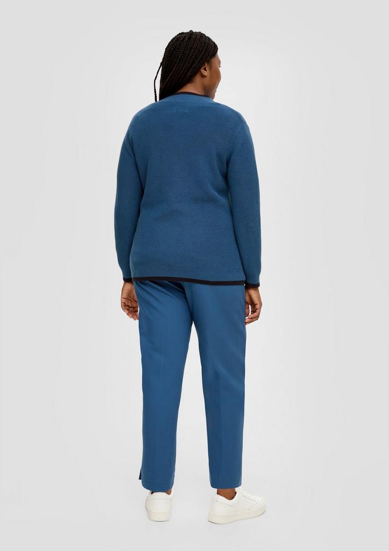 s.Oliver Strickjacke mit Rippstruktur - dunkelblau
