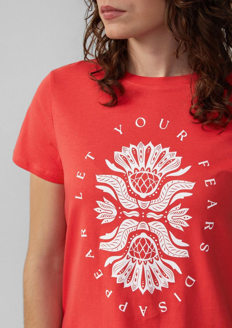 s.Oliver Baumwollshirt mit Frontprint - himbeere