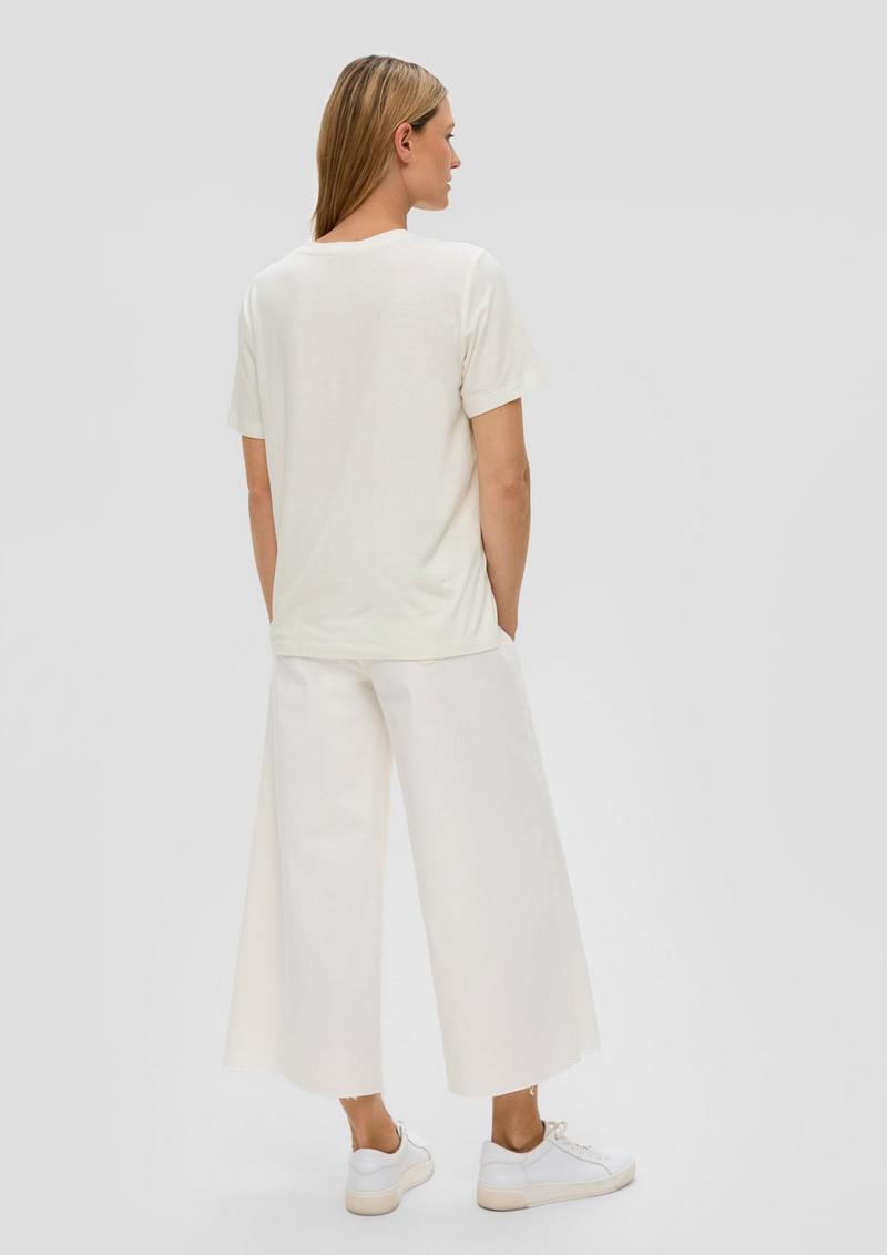 s.Oliver T-Shirt mit Brusttasche - ecru