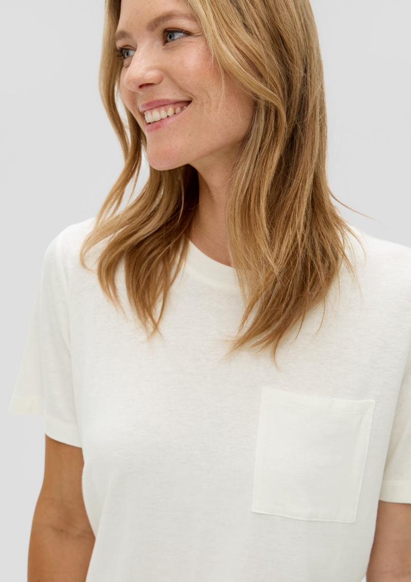 s.Oliver T-Shirt mit Brusttasche - ecru