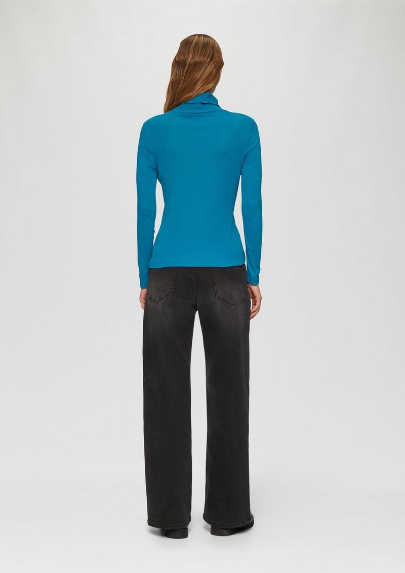 s.Oliver Elastisches Langarmshirt mit Rollkragen - petrol