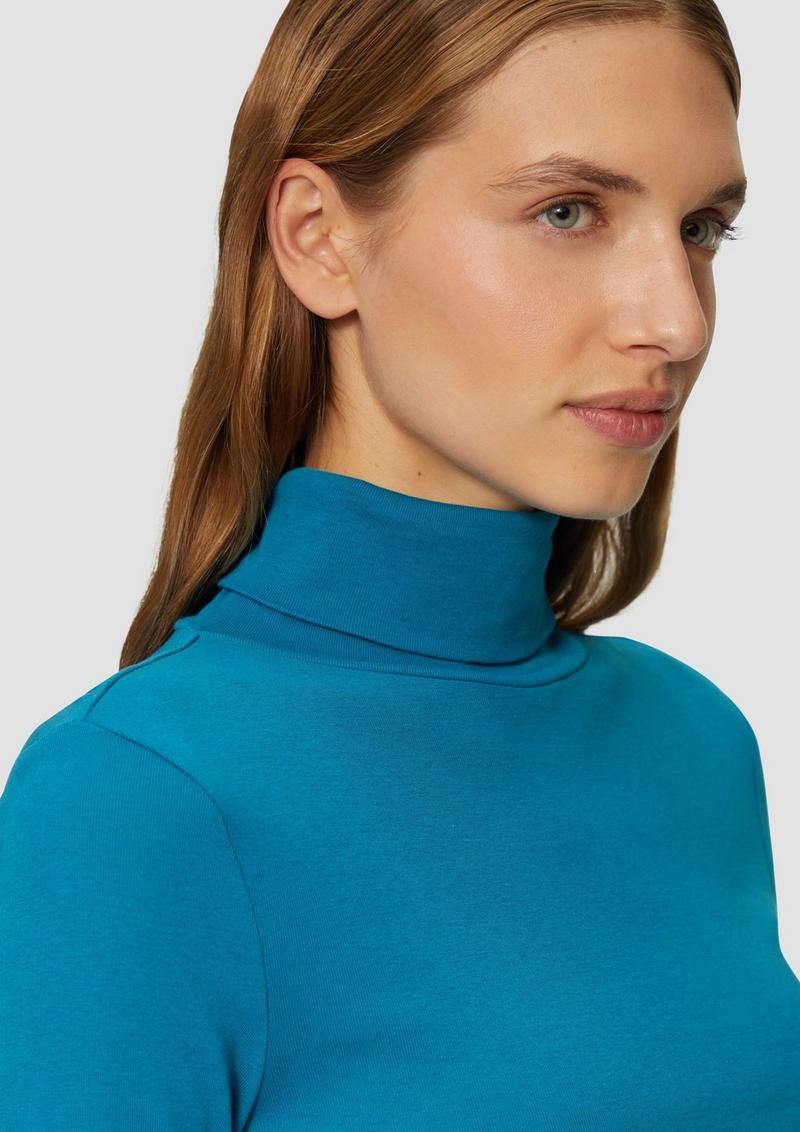 s.Oliver Elastisches Langarmshirt mit Rollkragen - petrol