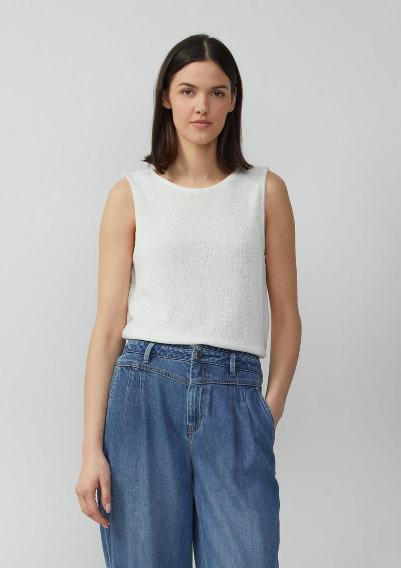 s.Oliver Semitransparentes Stricktop mit Rundhalsausschnitt - creme