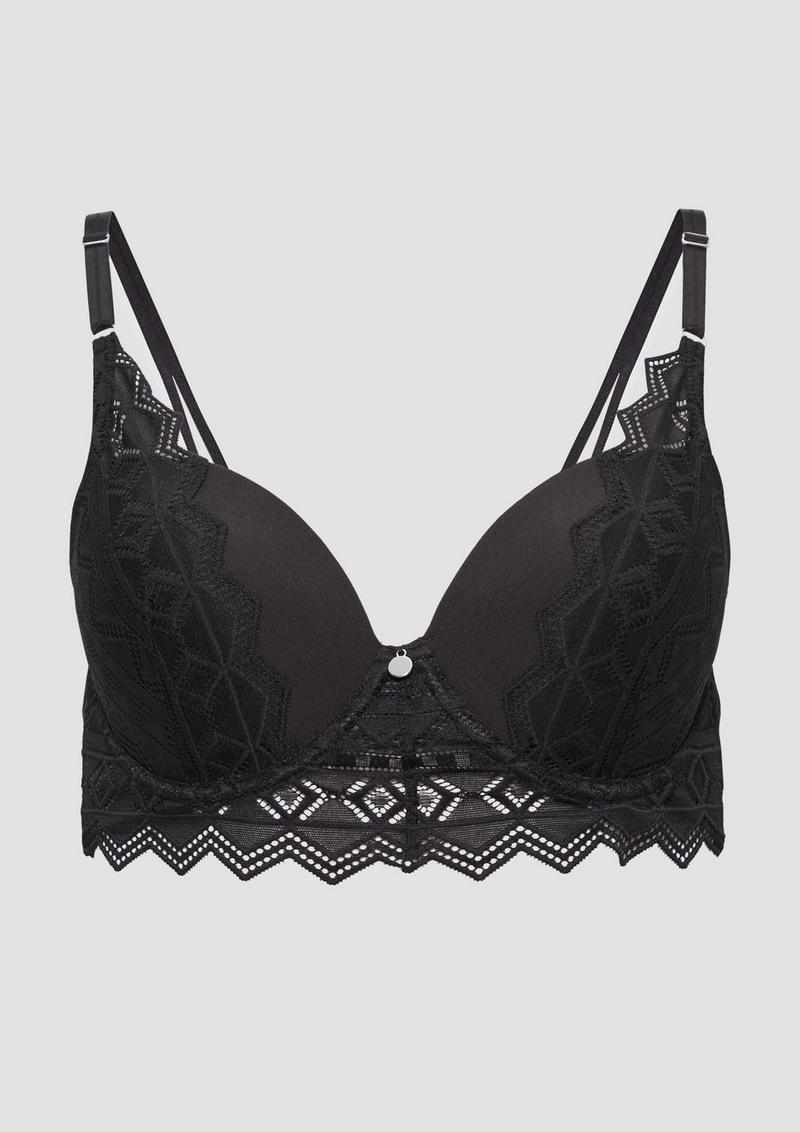 s.Oliver Push-up BH mit Spitzen-Detail - schwarz