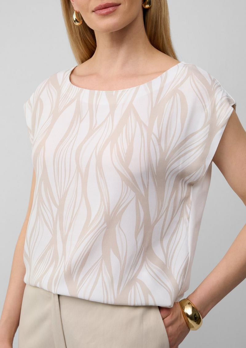 s.Oliver Ärmelloses Blusenshirt mit Frontprint - helles beige
