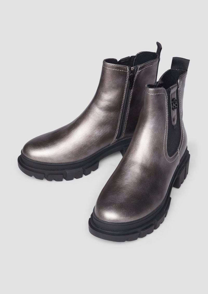 s.Oliver Chelsea Boots mit Logo-Detail - silber