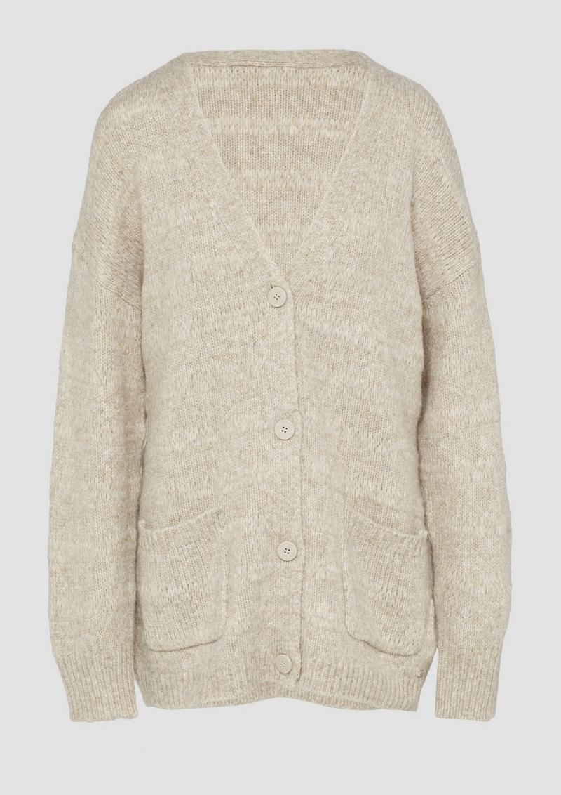 s.Oliver Weiche Strickjacke mit dezenter Struktur - helles beige