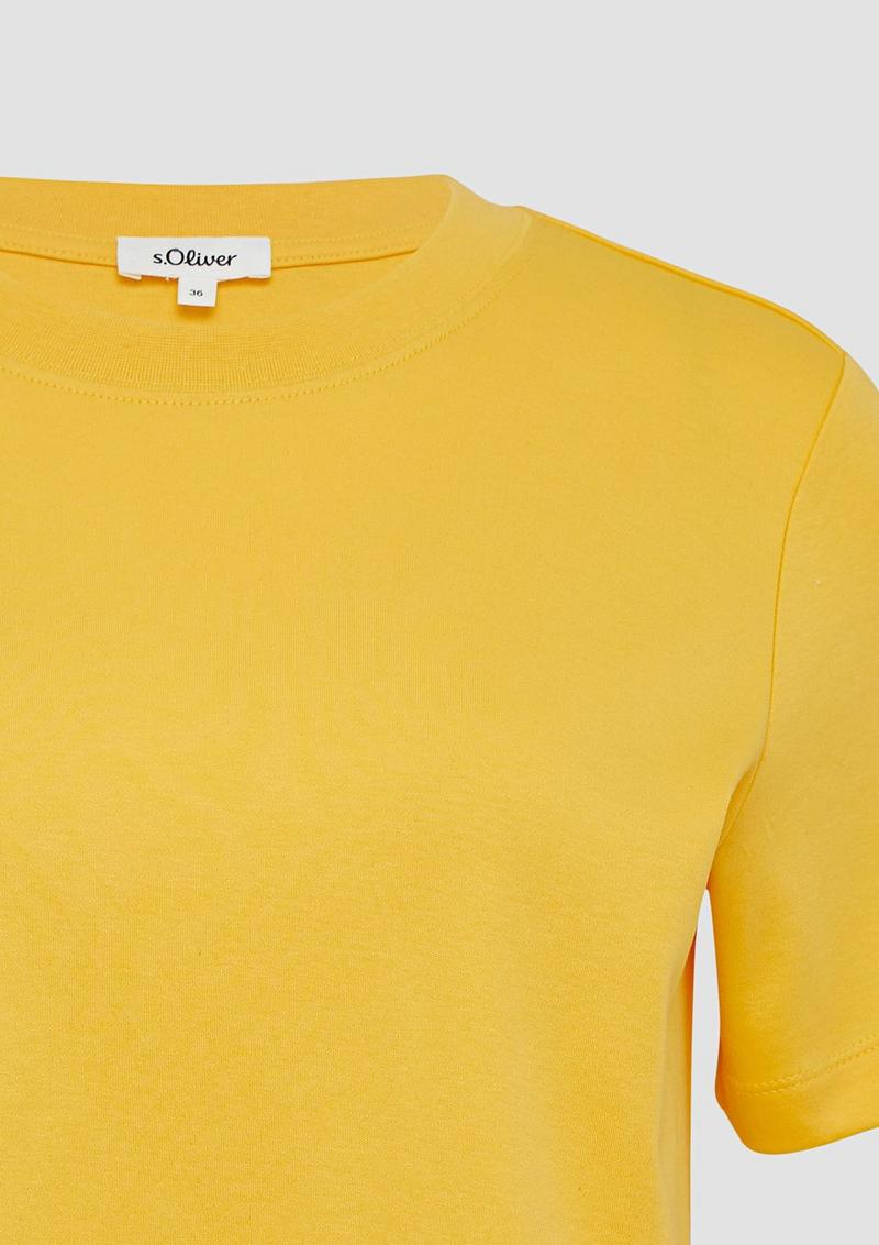s.Oliver T-Shirt aus Interlockjersey mit Rundhalsausschnitt - zitrone
