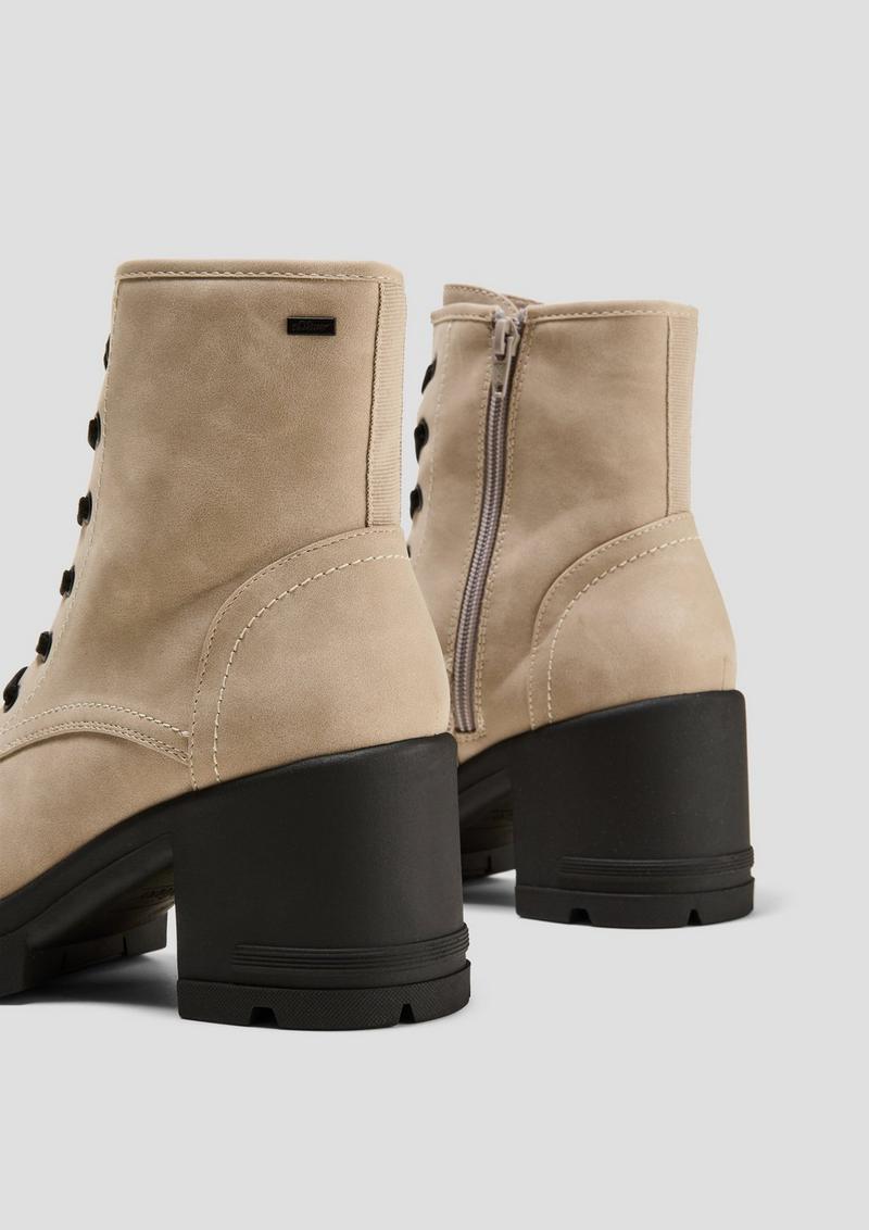 s.Oliver Stiefel mit Blockabsatz in Leder-Optik - hellbraun