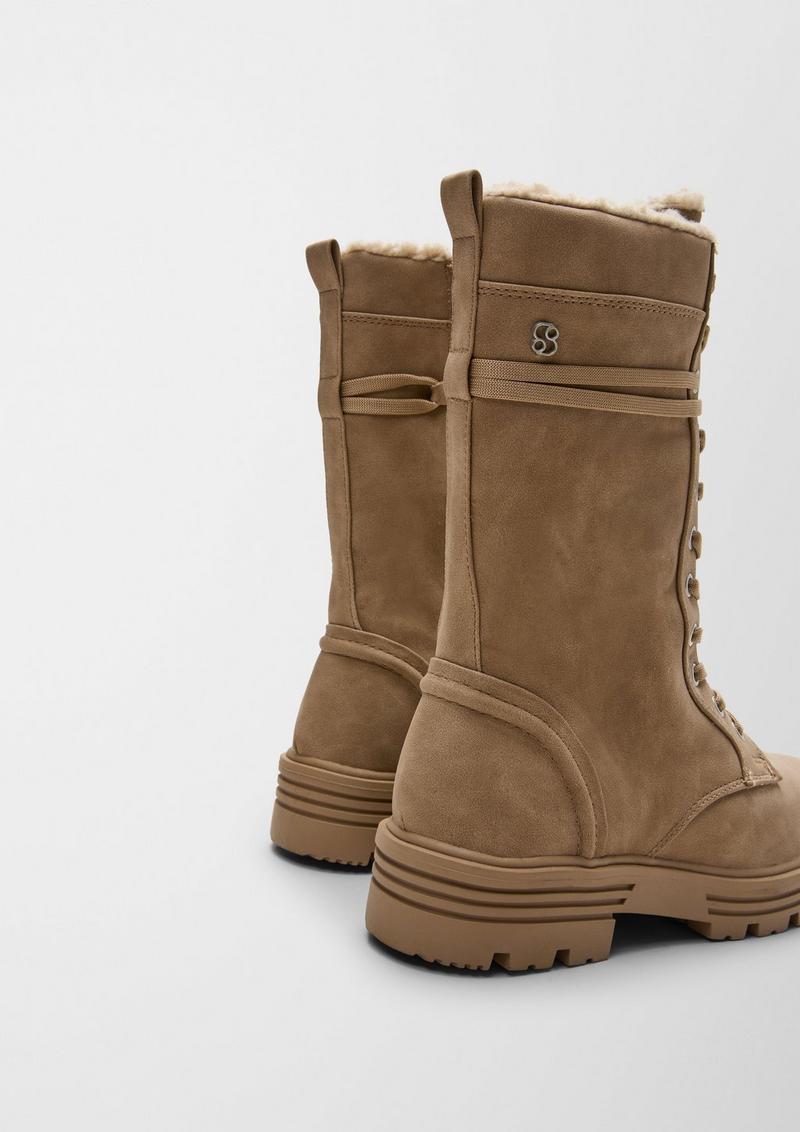 s.Oliver Winterstiefel mit Teddyplüsch - hellbraun