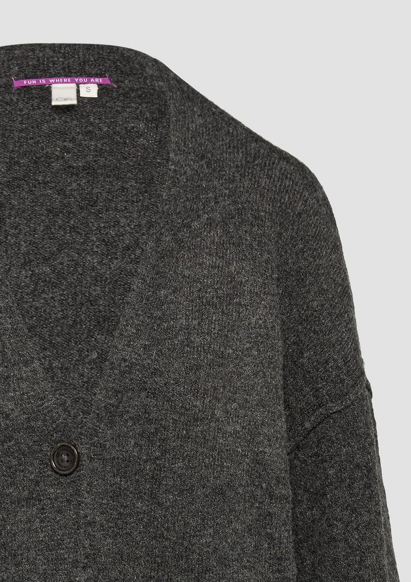 s.Oliver Flauschiger Cardigan mit Knöpfen - schwarz