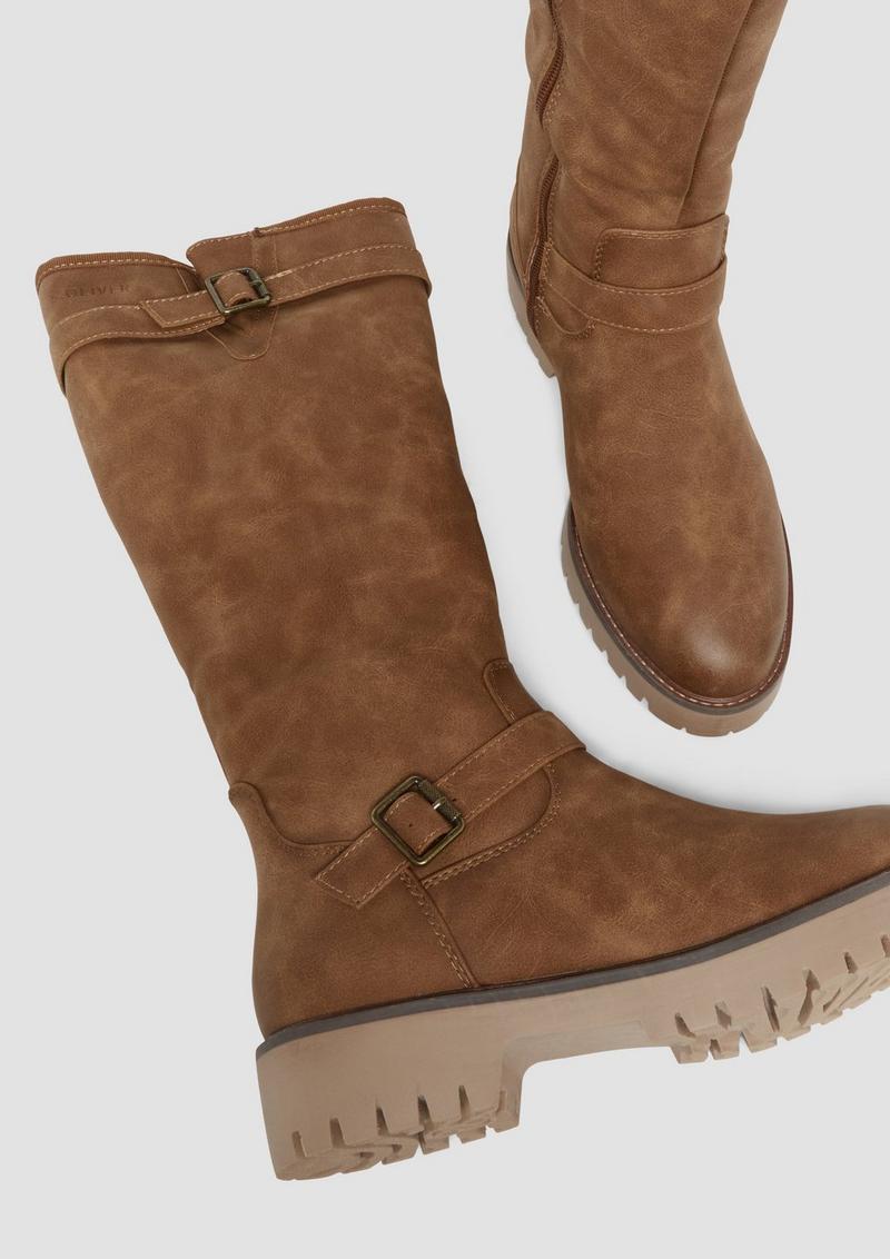 s.Oliver Stiefel mit Dornschließe - cognac