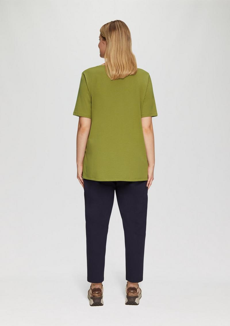 s.Oliver T-Shirt mit V-Ausschnitt - guacamole