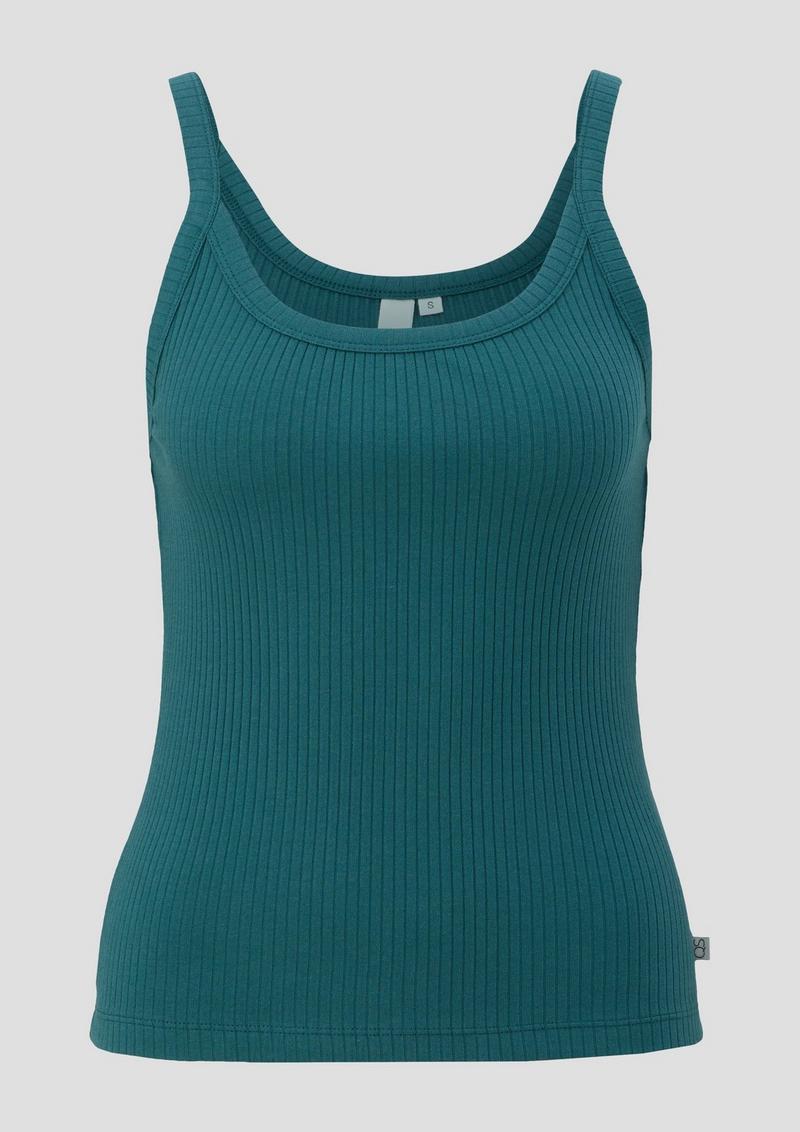 s.Oliver Tank Top mit Rippstruktur - petrol