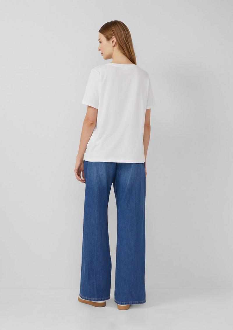 s.Oliver T-Shirt mit Frontprint - weiß