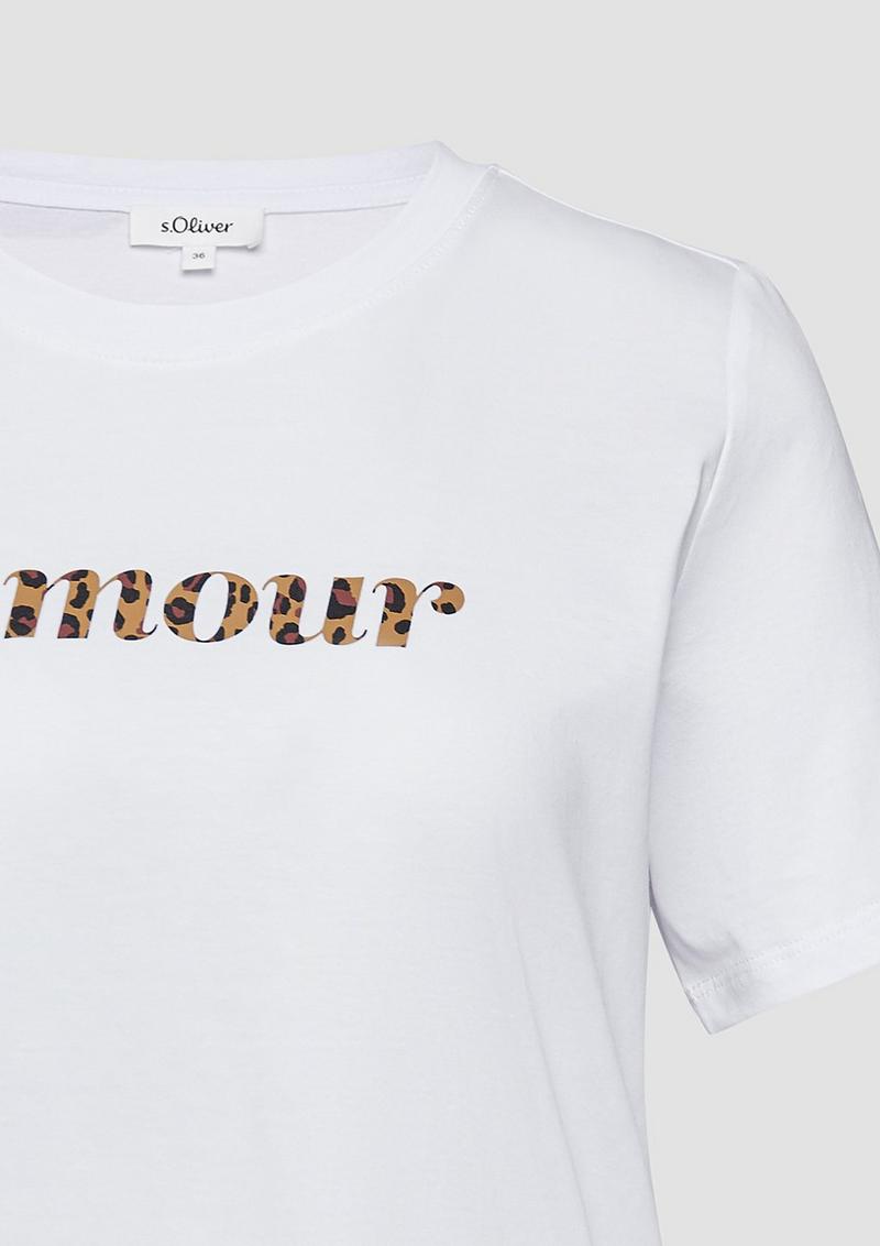 s.Oliver T-Shirt mit Frontprint - weiß
