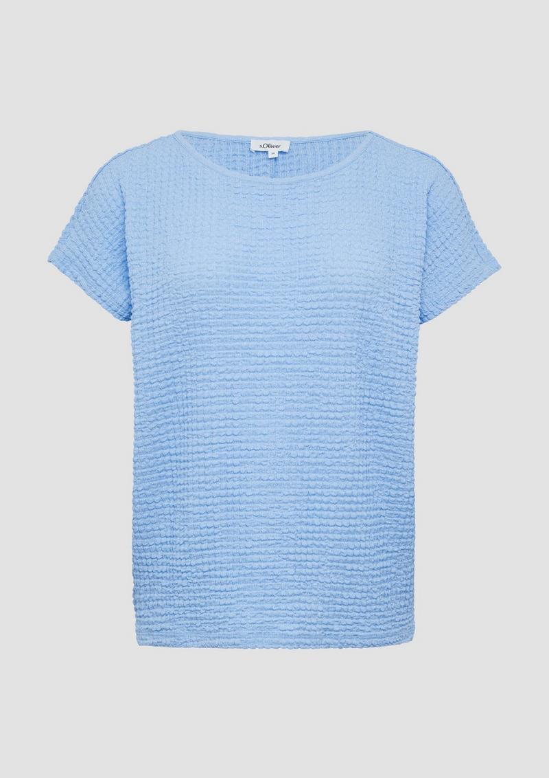 s.Oliver Relaxed-Fit-Shirt in Struktur-Optik - hellblau