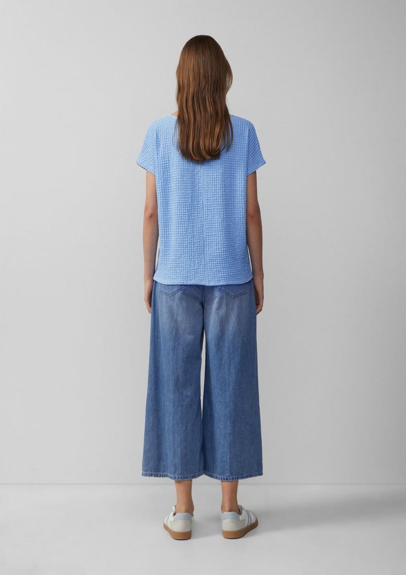 s.Oliver Relaxed-Fit-Shirt in Struktur-Optik - hellblau