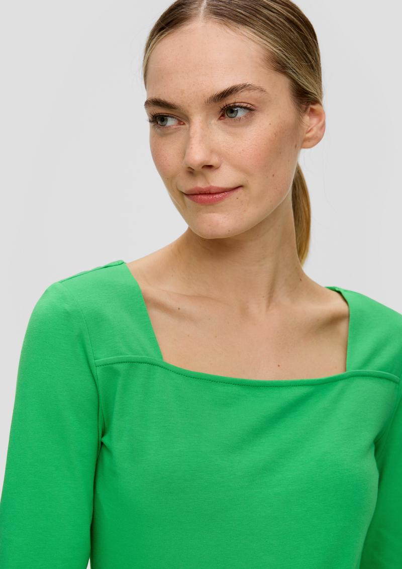 s.Oliver Langarmshirt mit Karreeausschnitt - grün