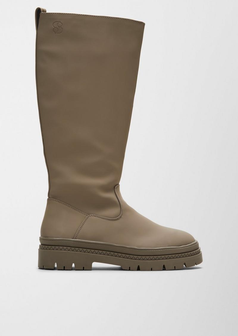 s.Oliver Stiefel in Leder-Optik - hellbraun