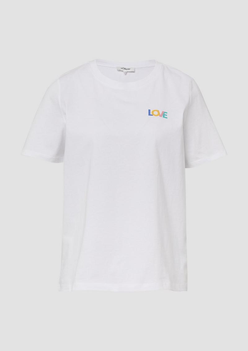 s.Oliver T-Shirt mit Pride-Motiv - weiß