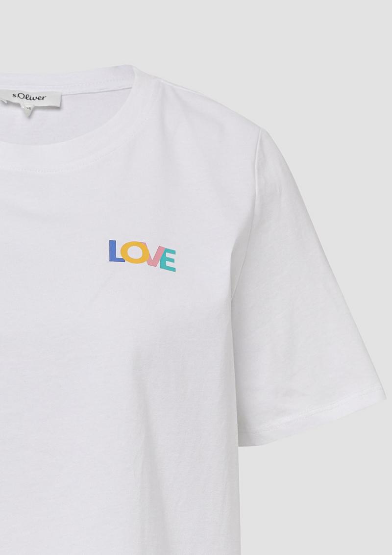 s.Oliver T-Shirt mit Pride-Motiv - weiß