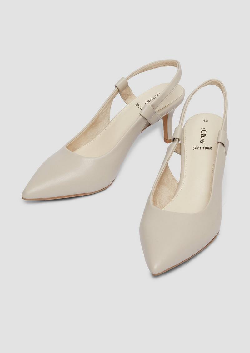 s.Oliver Slingpumps in Glattleder-Optik - beige