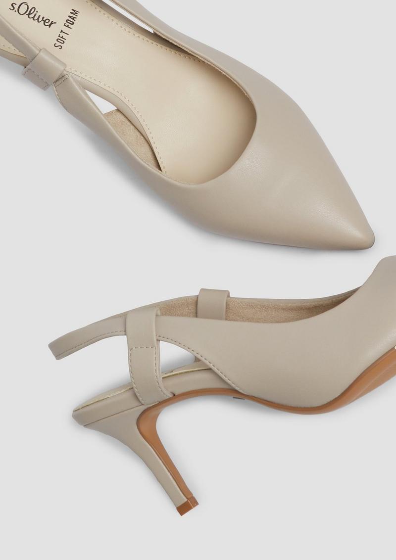 s.Oliver Slingpumps in Glattleder-Optik - beige