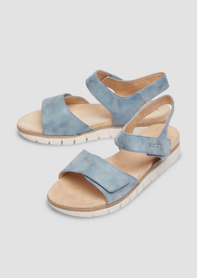 s.Oliver Sling-Sandalen mit Klettverschluss - hellblau