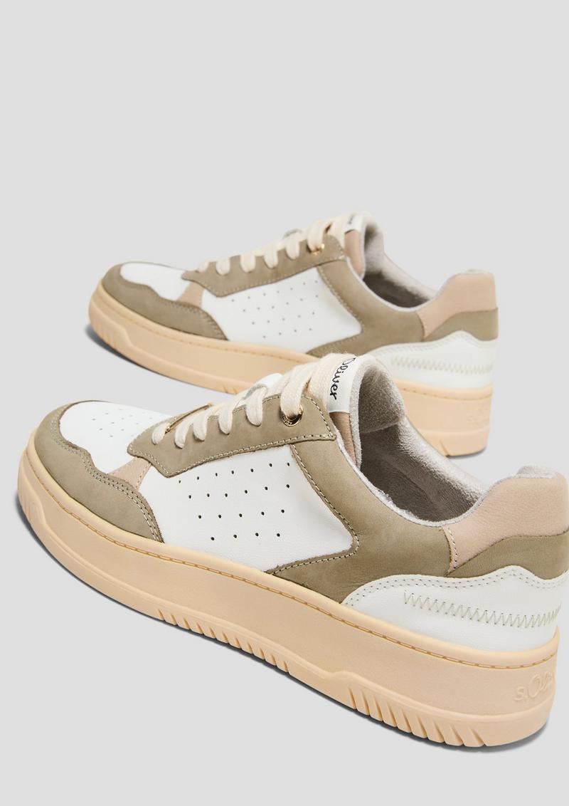 s.Oliver Sneaker in Colour-Blocking-Optik - olivgrün