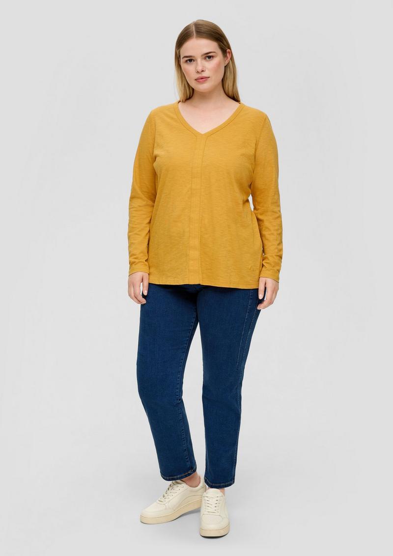s.Oliver Longsleeve mit Teilungsnaht - gelb