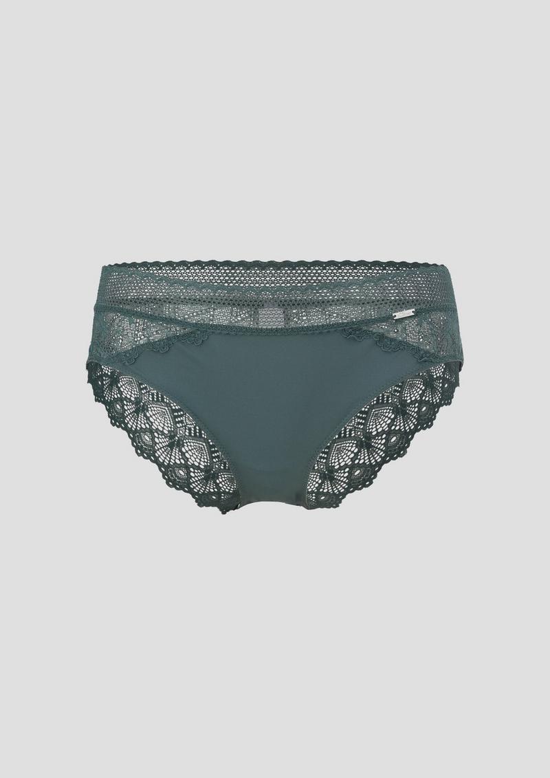 s.Oliver Slip mit Materialmix - petrol