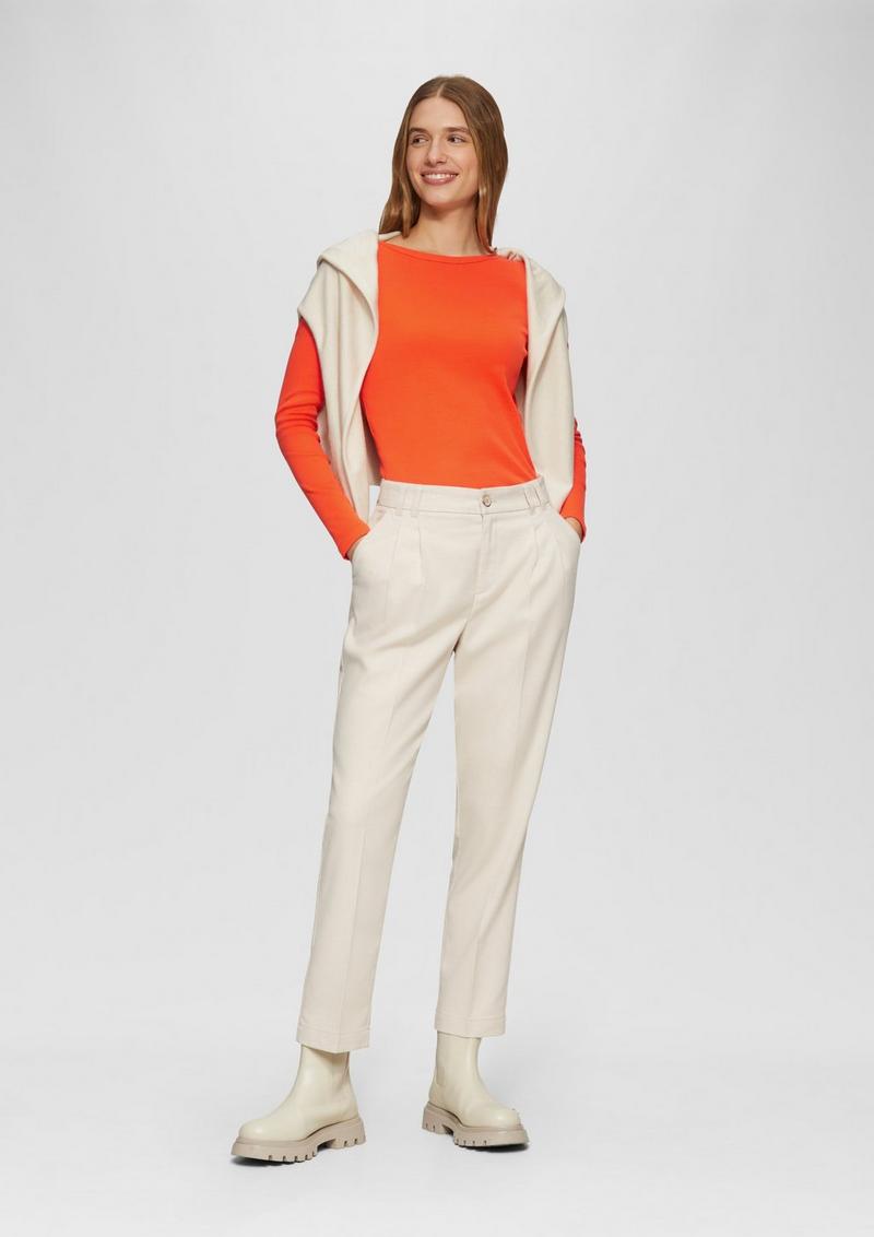 s.Oliver Longsleeve mit Rippstruktur - orange