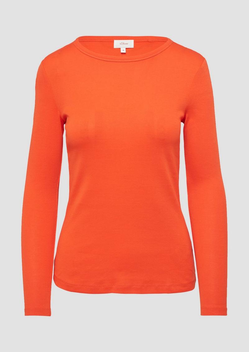 s.Oliver Longsleeve mit Rippstruktur - orange