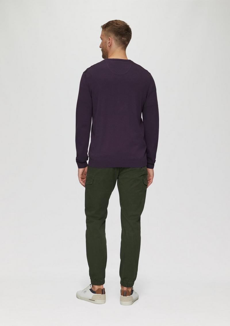 s.Oliver Strickpullover mit Logo-Stickerei - aubergine