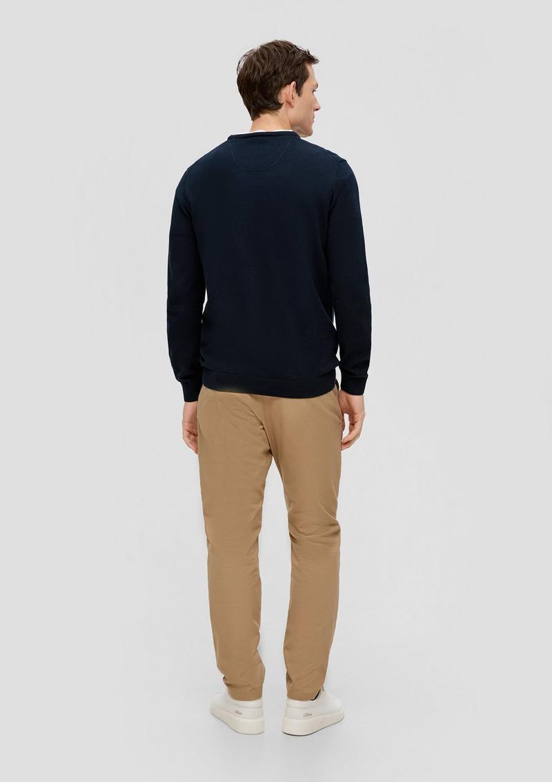 s.Oliver Strickpullover mit Logo-Stickerei - navy