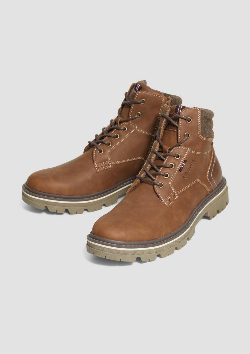 s.Oliver Stiefel in Leder-Optik - cognac