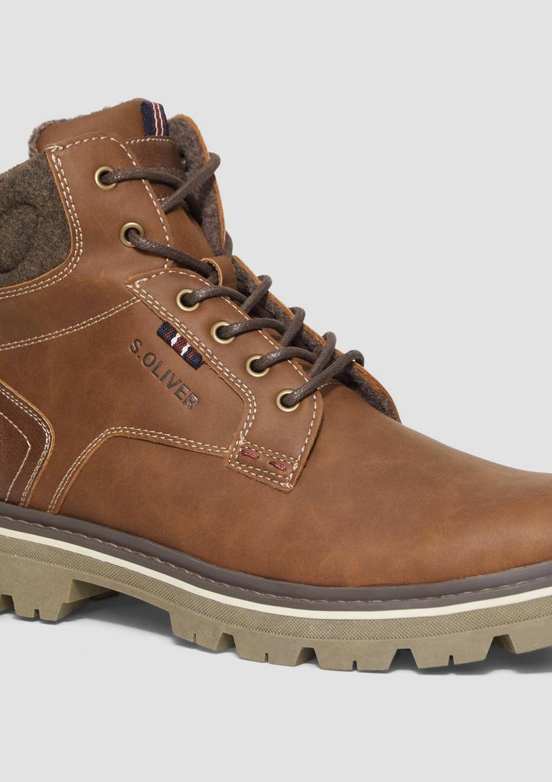 s.Oliver Stiefel in Leder-Optik - cognac