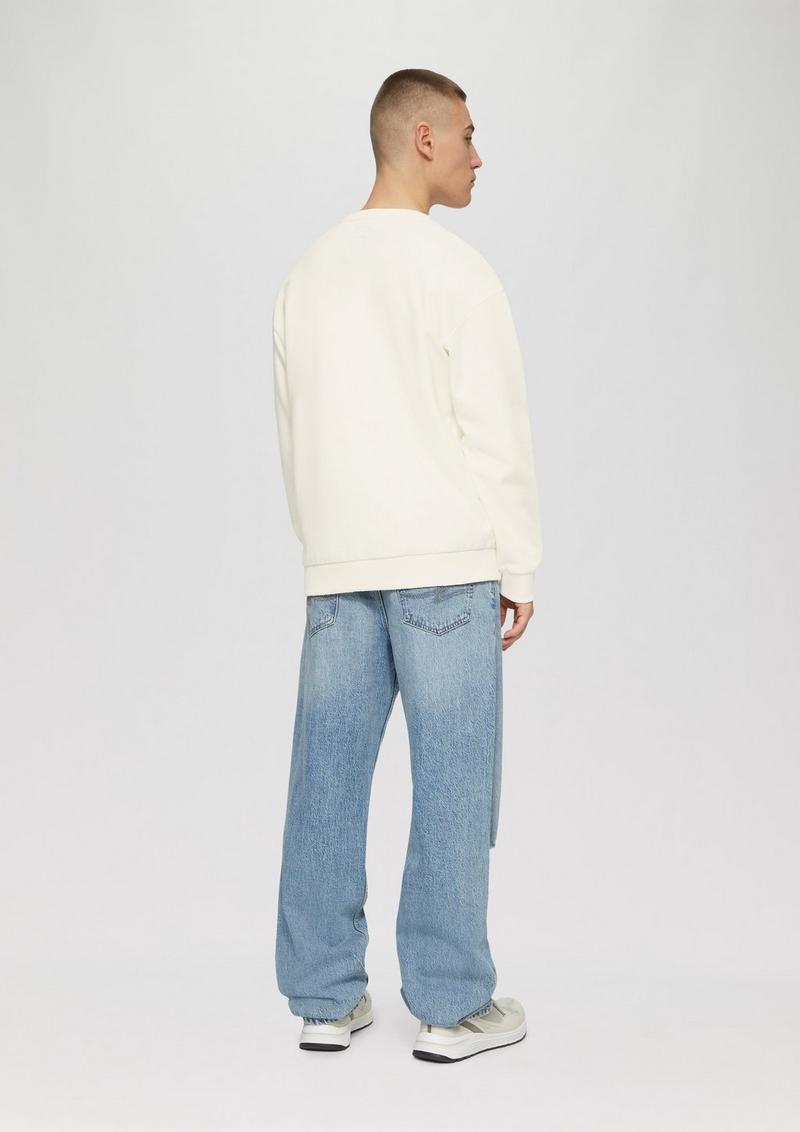 s.Oliver Sweatshirt mit Logo-Stickerei - creme