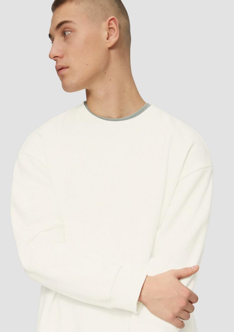 s.Oliver Sweatshirt mit Logo-Stickerei - creme