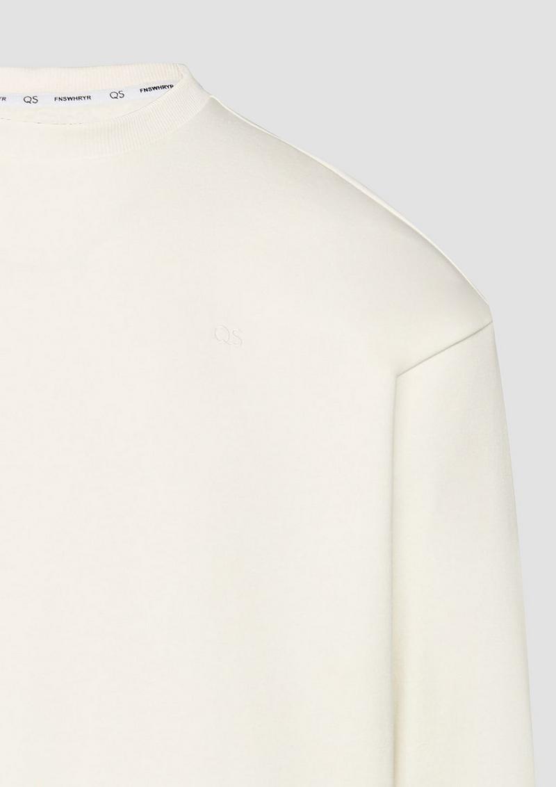 s.Oliver Sweatshirt mit Logo-Stickerei - creme