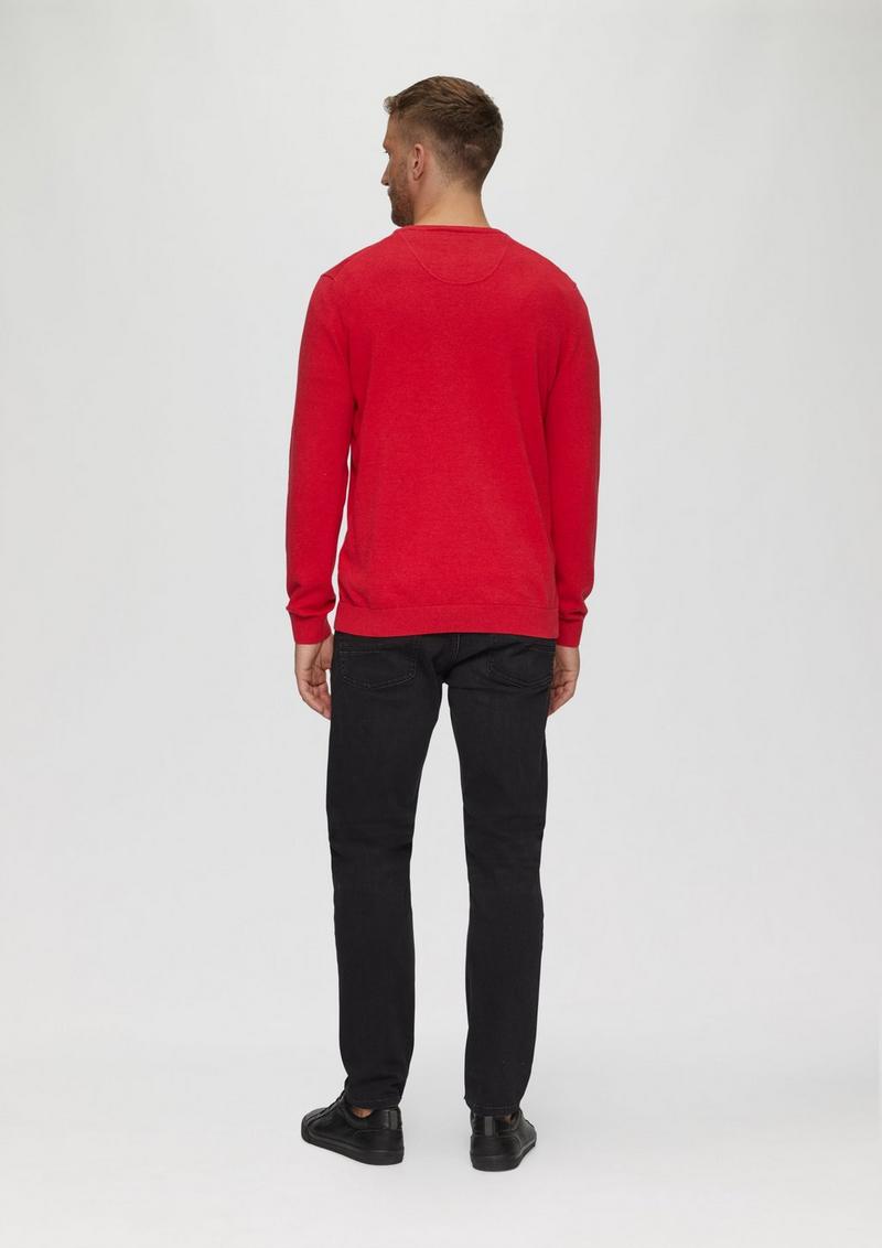 s.Oliver Strickpullover mit Logo-Stickerei - himbeere