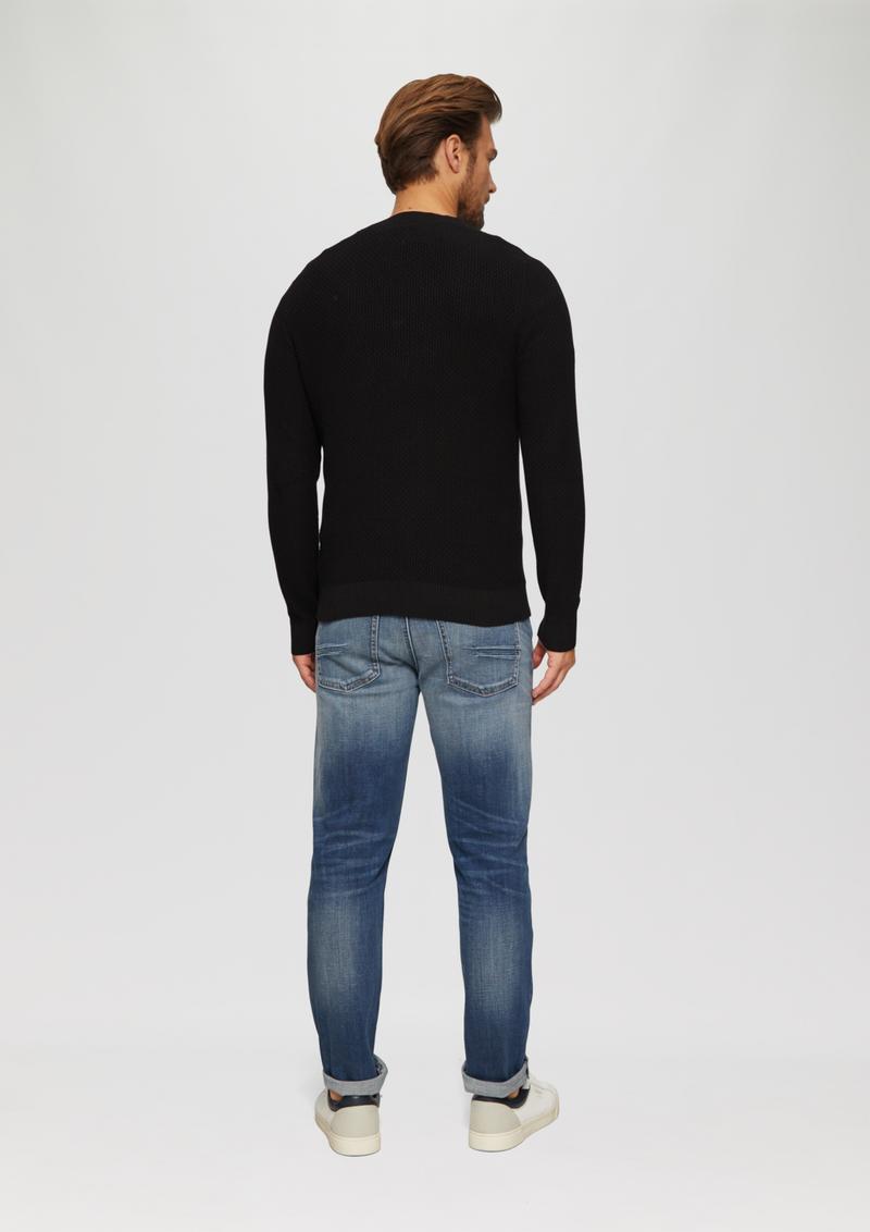 s.Oliver Strickpullover mit Musterstruktur - schwarz
