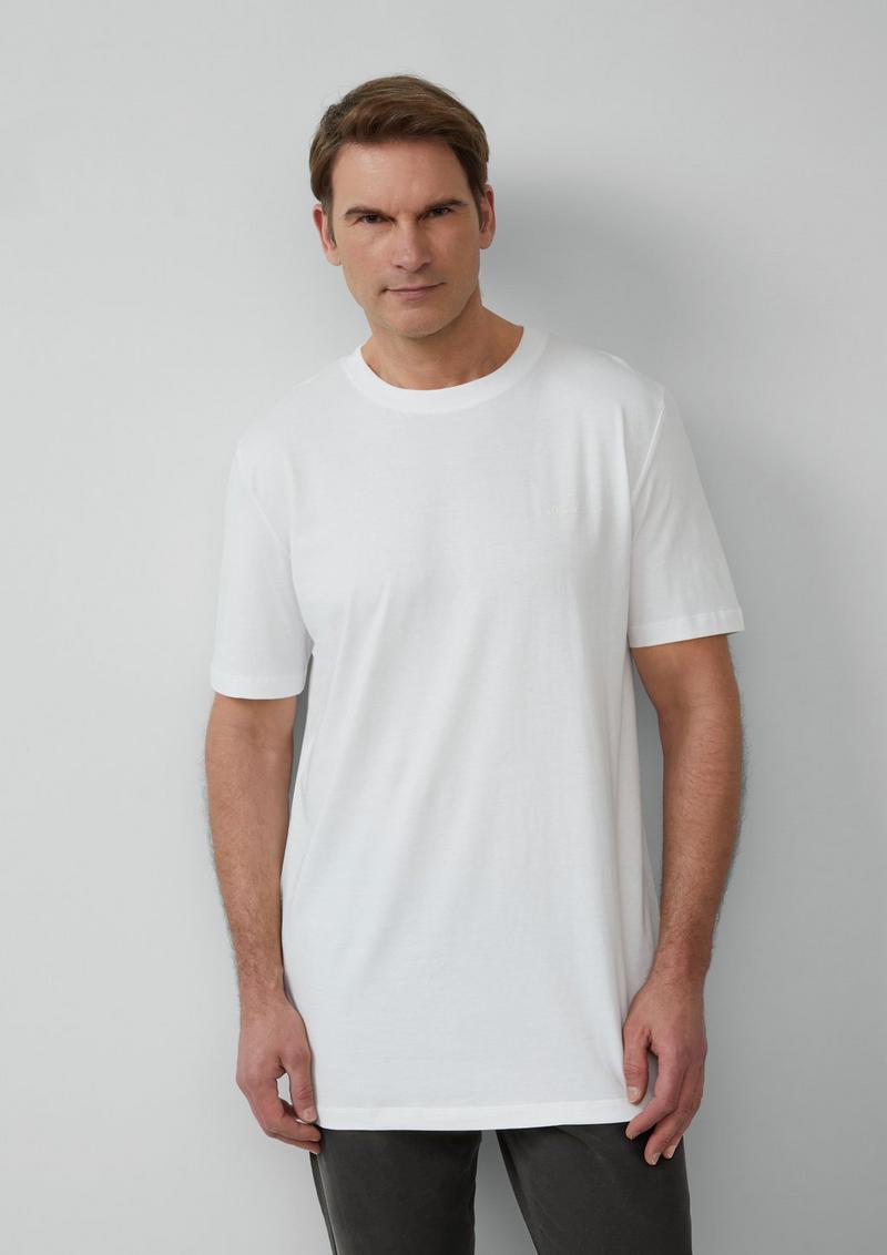 s.Oliver Baumwoll-T-Shirt mit Logo-Print - weiß