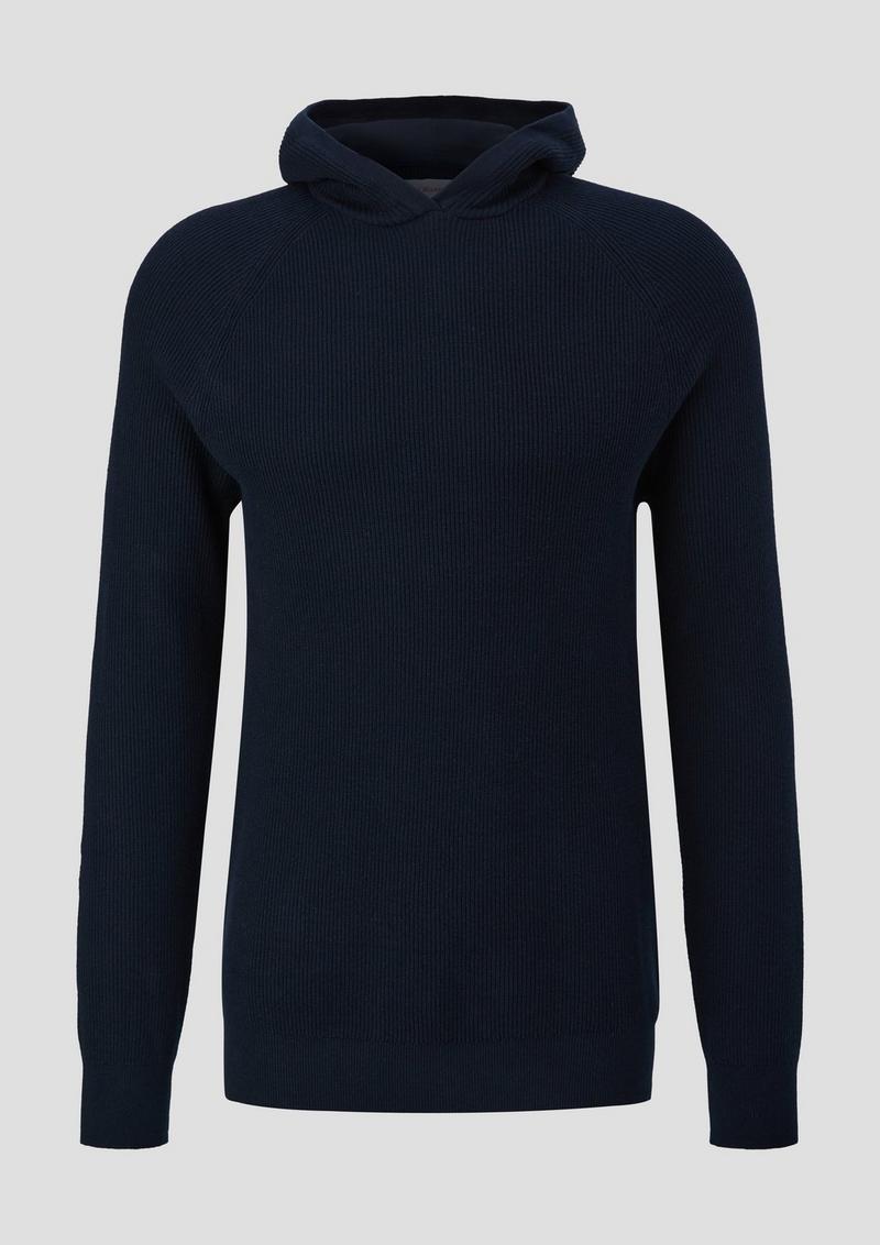 s.Oliver Strickpullover mit Kapuze - navy